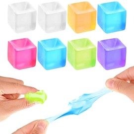 Leogony 8PCS Ice Cube Stress Ball, Transparent Cube Squeeze Fidget Toy for Relief Anxiety(Colorful)