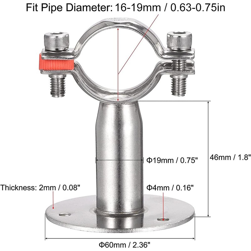 Hsthe Sea Stainless Steel Wall Bracket, Ceiling Bracket, Pipe Supports,