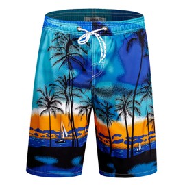 APTRO Men's Quick Dry Swim Trunks Swimwear Beach Board Shorts 1701 Blue XX-Large