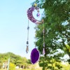 Yabbcky Moon Sun Catcher, Crystal Suncatcher Prism Hanging with Agate