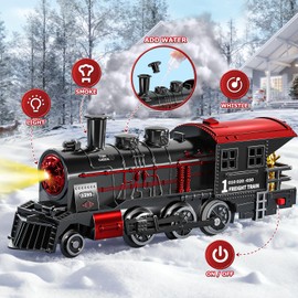Christmas Train,Train Set for Kids Ages 4-8 Christmas Train Sets for Around The Tree,Electric Toys with Smokes Lights and Sound,Toddler Model Trains for 3 4 5 6 7 8+ Years Old Kids Gifts (Advanced)
