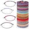 HJZHII 30Pcs Woven Wrap Friendship Bracelets, Handmade Boho Braided
