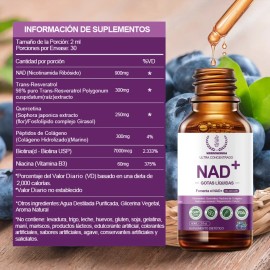 Nad+ Gotas Nr Nicotinamida Ribosa Antioxidante Mujer Hombre