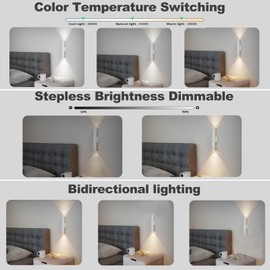 LYTARA Rechargeable Wall Sconces | Dimmable LED Cordless Lamp with Remote, Motion Sensor, Metal Body | Battery Operated Lights for Decor, Night Light Indoor, Hallway, Bedroom, 1pcs