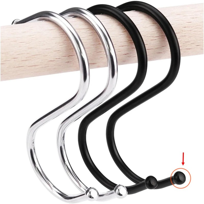 10-Pack S Shaped Hooks,Stainless Steel Metal Hangers for Home,Office,Work Shop
