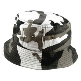 Gelante Solid Color 100% Cotton Bucket Hat for Women and Men Packable Travel Summer Beach Hat, City Camo, Large-X-Large