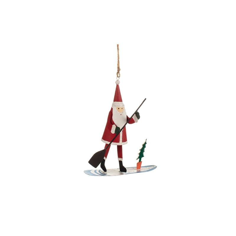 Shoeless Joe Santa on a Paddleboard Christmas Tree Decoration