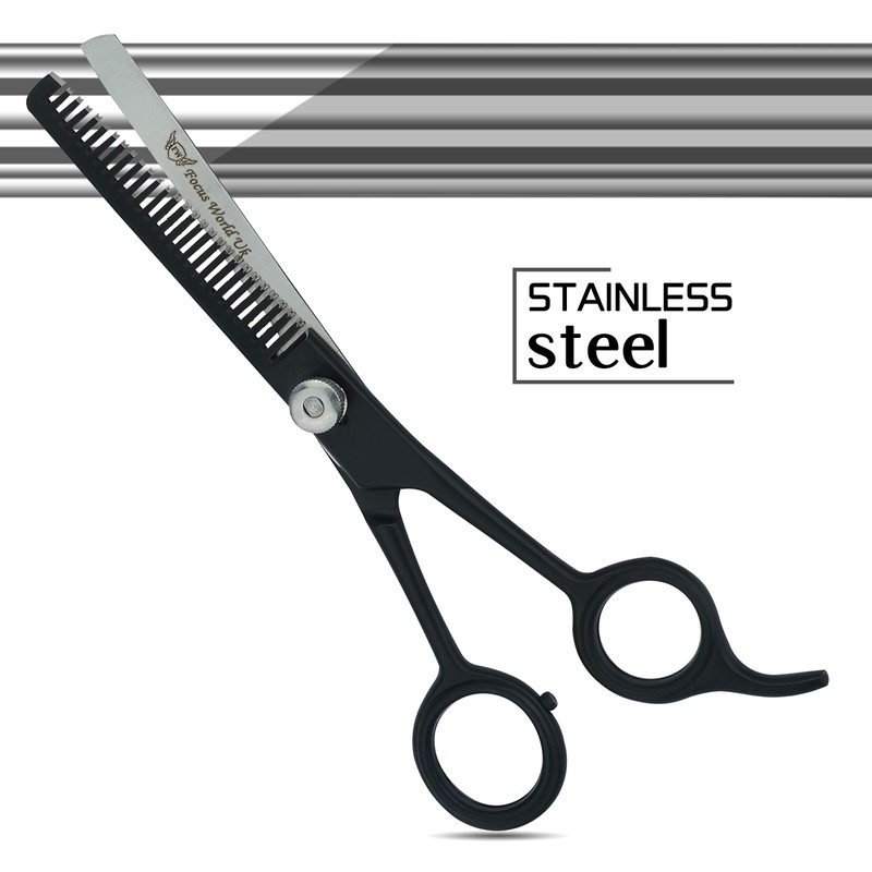 Focus World Uk 6.5" Black Thinning Scissors