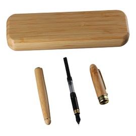 Leadigol Bamboo Pens Box Fountain Pen Gift Set Wood Fountain Pen Inking Pen Natural Fountain Pen Set with Bamboo Gift Box for Calligraphy Writing, Signature, Journal, Artist