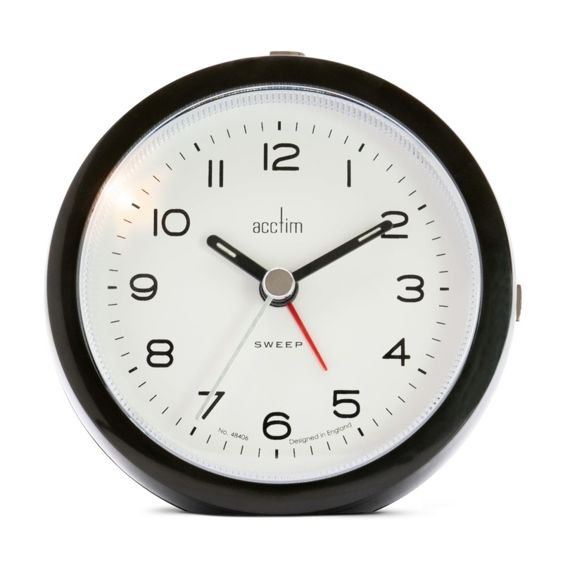 Acctim Neve Analogue Alarm Clock Non Ticking Sweep Quartz Luminous