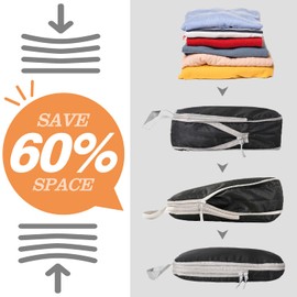 Compression Packing Cubes Expandable Packing Cubes Compression Waterproof Packing Cubes Travel Organizer Compression for Suitcase Carry On Travel Essentials (Black-4Set)