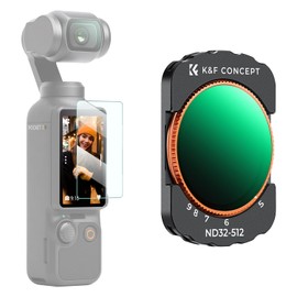 K&F CONCEPT Magnetic Variable ND Filter for DJI OSMO Pocket 3, ND32-ND512, ND Filter, Magnetic Adsorption, Convenient Installation, Dimmer Control, AGC Optical Glass, Contrast Enhancement, 28 Layer