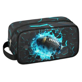 PATTERNFUL Football Travel Toiletry Bag for Kids, Waterproof Hanging Wash Bag Dopp Kit for Boys Shaving Bag for Toiletries Accessories