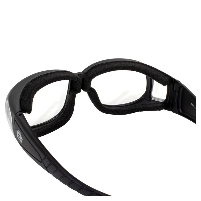 Birdz Eyewear Swallow Fit Over Padded Motorcycle Safety Glasses Black