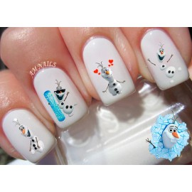 Handmade Olaf Nail Art Stickers Transfers Decals Set of 54 - A1215
