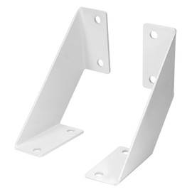 QWORK® Pack of 2 White Shelf Brackets, Shelf Brackets, Heavy Duty Metal Wall Brackets for Wall Shelves - 10 cm