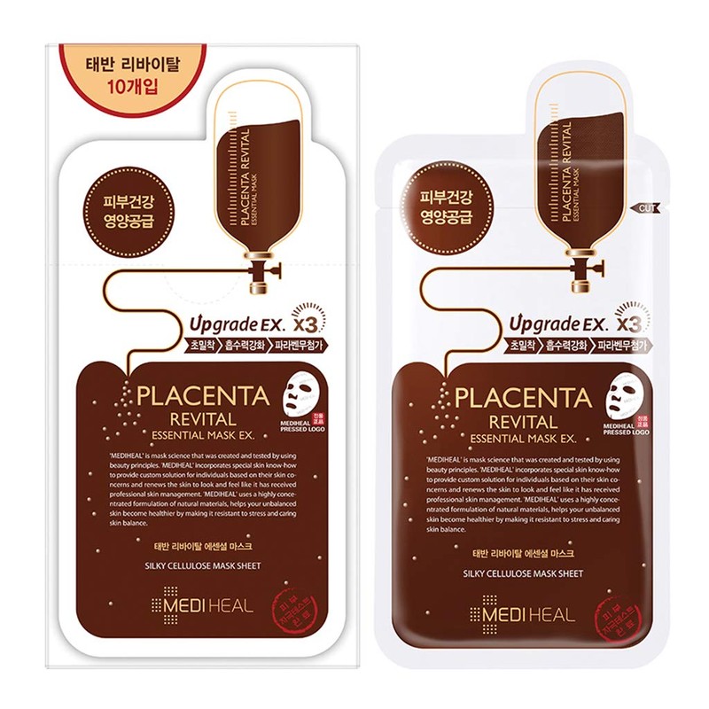 MEDIHEAL PLACENTA REVITAL MASK Face Mask, Pack of 10