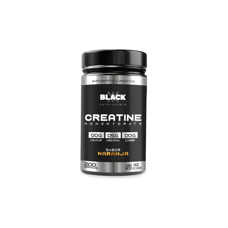 Black Supplements Creatina Monohidratada 1kg 200 Servicios