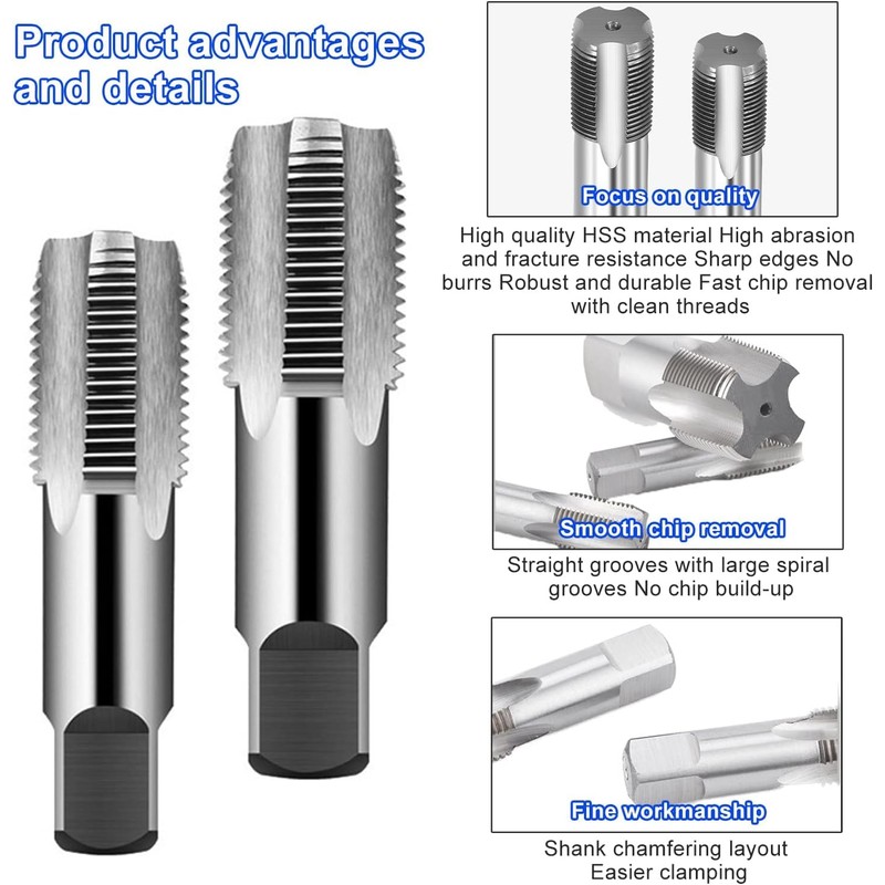 2 Piece Pipe Thread Drill Set, BSP Pipe Thread, Thread