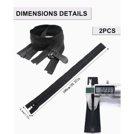 JUKOTA Pack of 2 Zip 100 cm, #8 Zip, Separable, Two-Way Zip, Zip Separable Zip, Buy Zip Jacket for Clothes, Jackets, Coats, Bed Linen, Bags