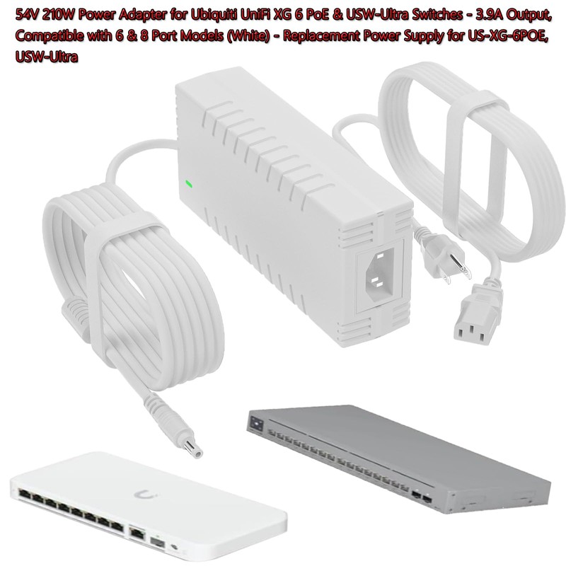 54V 210W Power Adapter（White） 3.9A Output for Ubiquiti UniFi XG