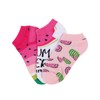MeMoi Watermelon No Show Cotton Blend Socks 3-Pack Assorted 4-6