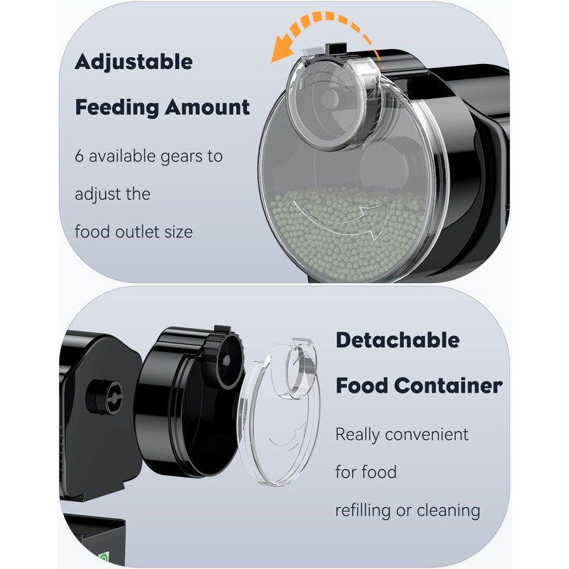 Pawfly Automatic Fish Feeder for Aquarium - 60 ml Adjustable