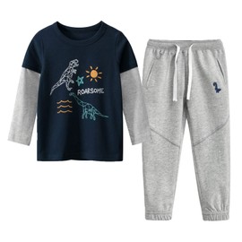 Coralup A911 - Camiseta y pantalones para niños pequeños y niñas (18 m), color azul, Marino, 7-8 Años