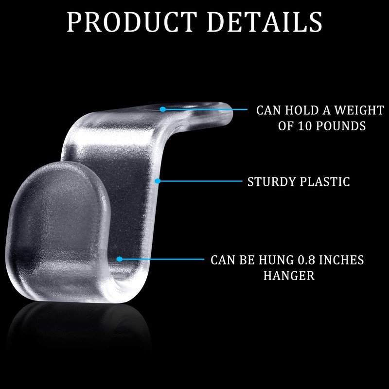 Ganchos extensores para colgar ropa o clóset (transparente, 48 piezas)