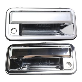 For Chevy K1500 1988-1999 Exterior Door Handle Driver and Passenger Side | Pair | Front | All Submodels | With Key Hole | Plastic | Chrome