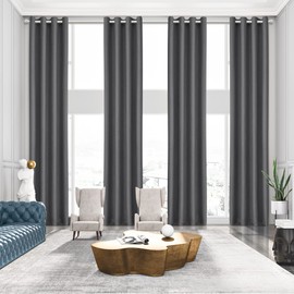 MASWOND Extra Long Curtains 16 ft Length for High Ceiling - Thermal Insulated Large Window Blackout Drapes for 2 Story Living Room, Loft (1 Panel, Grey, 50" W x 192" L)