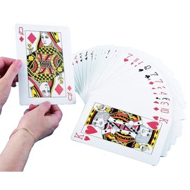 D.A.Y. Republic Jumbo Extra Large Plastic Coated Professional Style Standard 52 Playing Cards Deck + 2 Jokers, Ideal for Poker Nights, Parties and Family Games