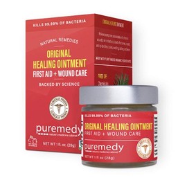 Puremedy Original Healing Ointment All Natural First Aid Salve for Wounds, Burns, Cuts, Bug Bites, Bed Sores, Itching, Swelling - Safe for Adults & Kids, FSA - 1 oz