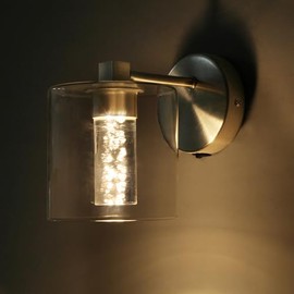 LED RV Vanity Wall Sconce with Switch, RV Bedside Reading Lamp with Glass & Acrylic Bubble Shape, 12V Interior Light Fixture for RV, Trailer, Camper, 