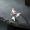 kkjoy Stainless Steel Five Flower Ring Adjustable Open Finger Rings