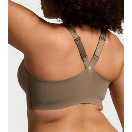 Victoria's Secret Women's VSX Featherweight Max Front Close Sports Bra, High Impact, Terra Olive, 34DD