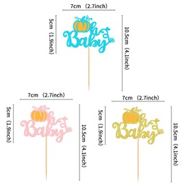 Ercadio - Paquete de 24 adornos de calabaza, diseño de calabaza, diseño de calabaza, diseño de calabaza, diseño de magdalenas, decoración de cupcakes, decoración para fiestas de cumpleaños, decoración de pasteles