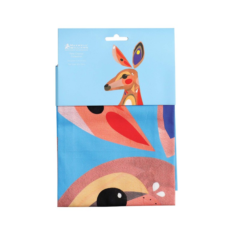 Maxwell & Williams Pete Cromer Tea Towel, Kangaroo Print, 100%
