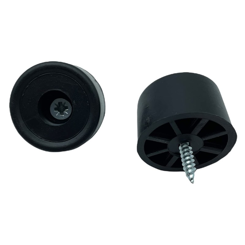 Rubber Door Stops/Wall Protectors with Screws (Large (33mm) Black)