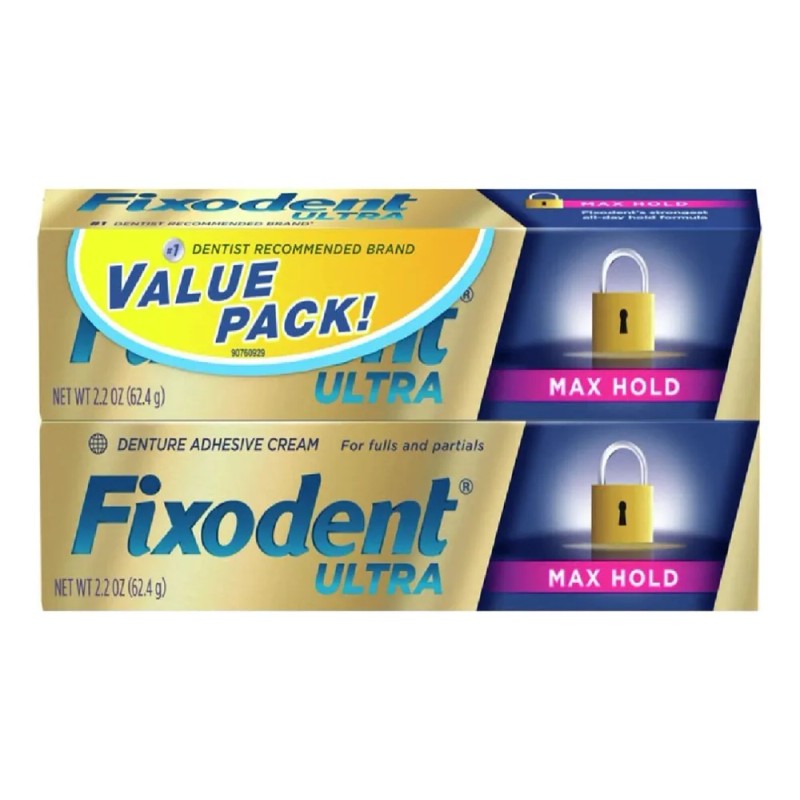 Fixodent Ultra Max Hold crema 2 pack 62g 2.2oz