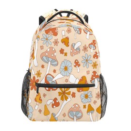 College Bookbag Retro Mushroom School Bag Business Laptop Backpack Travel Hiking Daypack Large Diaper Bag for Adult Girls Boys