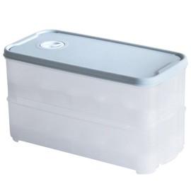 Stackable Egg Box for Fridge and Transport, 20 Eggs, 2 Layers, 24.5 x 13.2 x 12 cm, Plastic with Lid, Dishwasher Safe