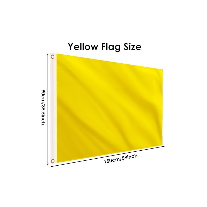 Solid Yellow Flag 5ft x 3ft, Large Big Yellow Flags