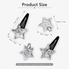 4Pcs Silver Glitter Star Hair Clips for Women Girls Y2K