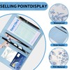 2 Pack Cute Server Books for Waitress, PU Leather, Blue