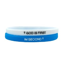 KZL GOD IS FIRST IM SECOND Inspirational Bracelets Christian Faith Rubber Bracelets for Women Men Engraved Bible Verses Cross Silicone Wristband Religious Jewelry Gifts -Set 4