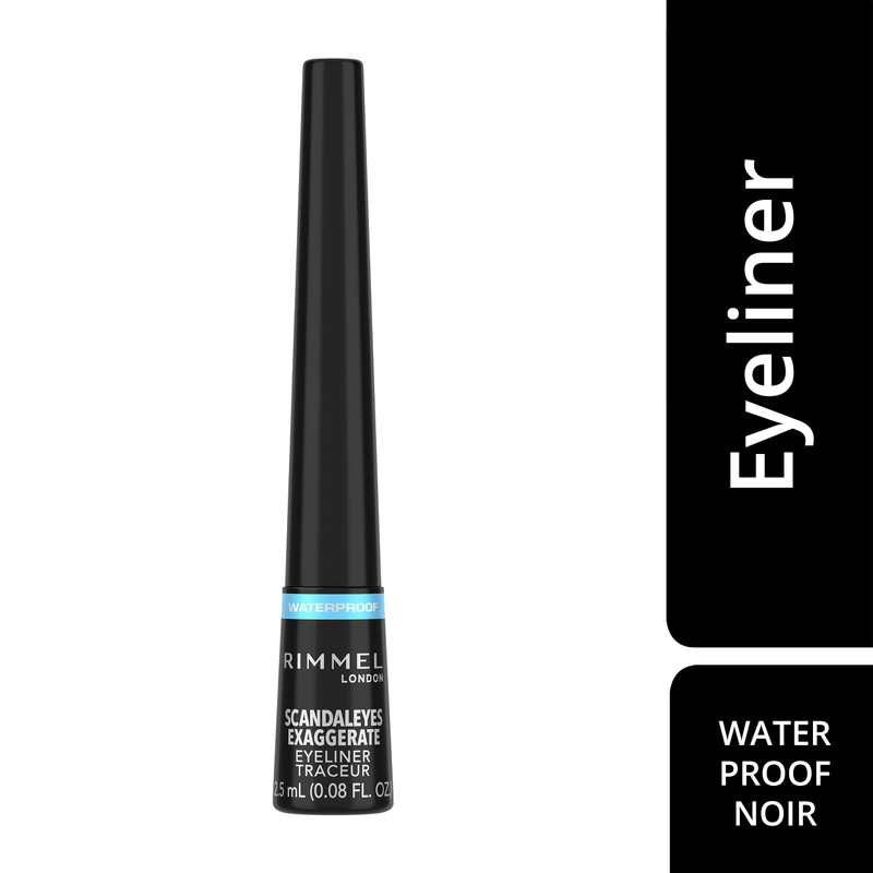 Rimmel Exaggerate Liquid Eyeliner, Black, 2.5ml (Pack of 1)