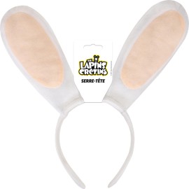 P'tit Clown 44436 Unisex Adult's Raving Rabbits Headband White Beige