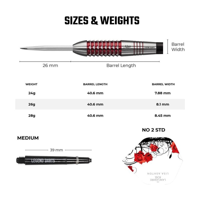 Legend Darts D2925 | Lisa Ashton | Red Electro Coating