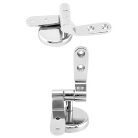 QWORK Toilet Seat Sturdy Hinge Replacement Parts, 2 Set Stainless Steel Hinge Mountings with Bolts and Nuts